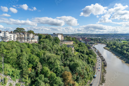 ooking across the Avon Gorge in Bristol from the Clifton Suspension Bridge photo