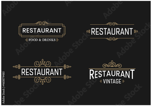restaurant retro badge logo collection