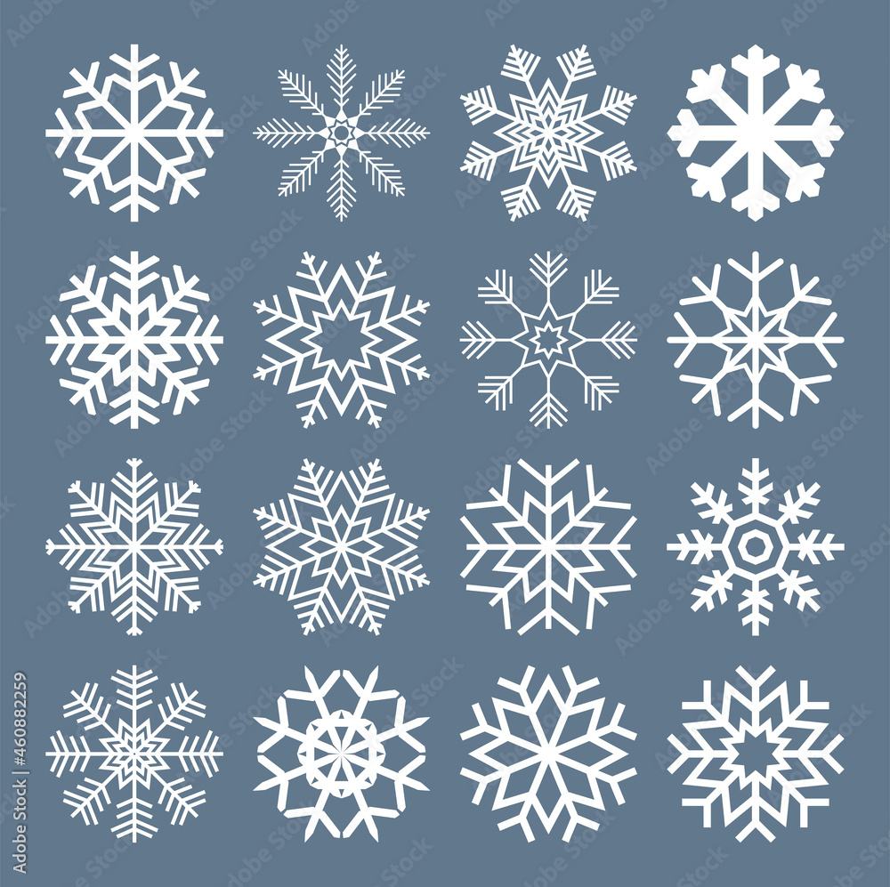 Fototapeta premium collection of different christmas snow flakes