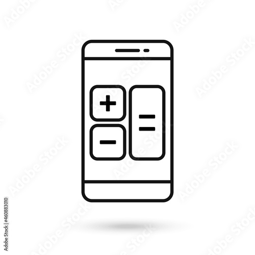 Mobile phone flat design with calculator sign.