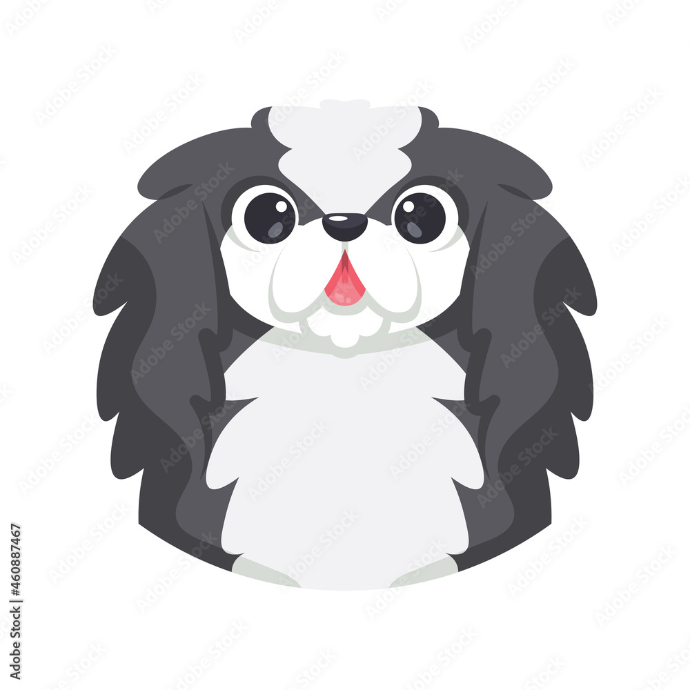 Isolated cute avatar of a japanese chin dog breed Vector illustration