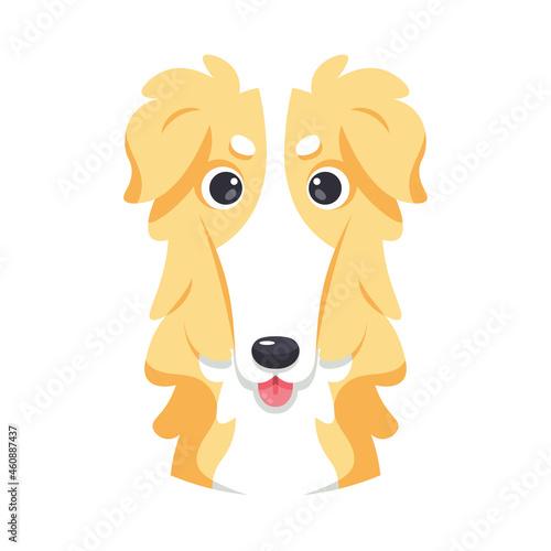 Isolated cute avatar of a collie dog breed Vector illustration