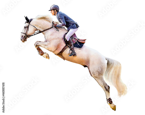 Foto Jockey on horse