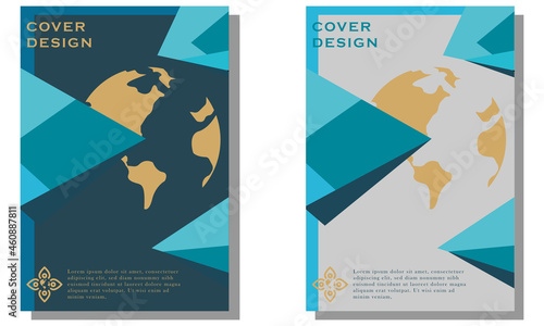 World map background Business Book Cover Design