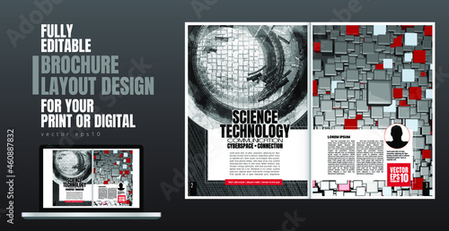 emplate vector design ready for use for brochure, annual report or magazine photo