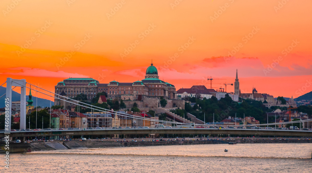 Panoramic view of Budapest Castle, Hungary.