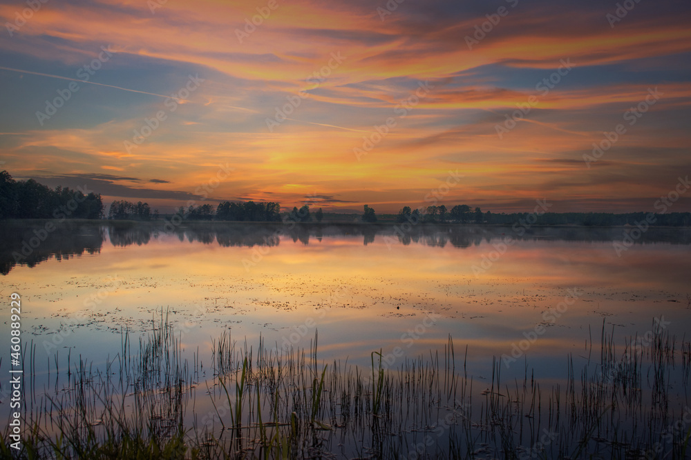 colorful autumn sunset