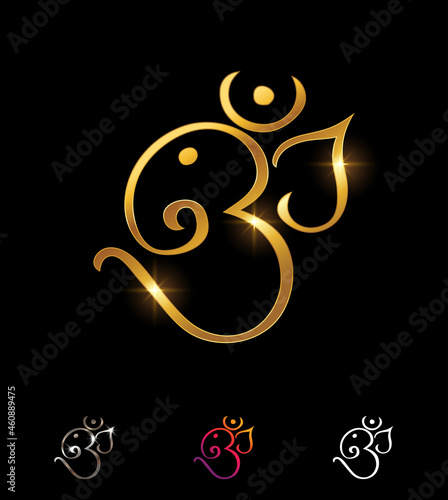 Golden Ganesha Vector Sign
