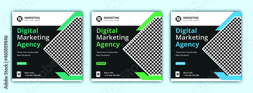 Digital marketing agency instagram post and social media banner template