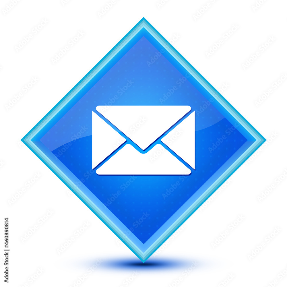 Inbox icon isolated on special blue diamond button illustration Inbox icon isolated on special blue diamond button illustration