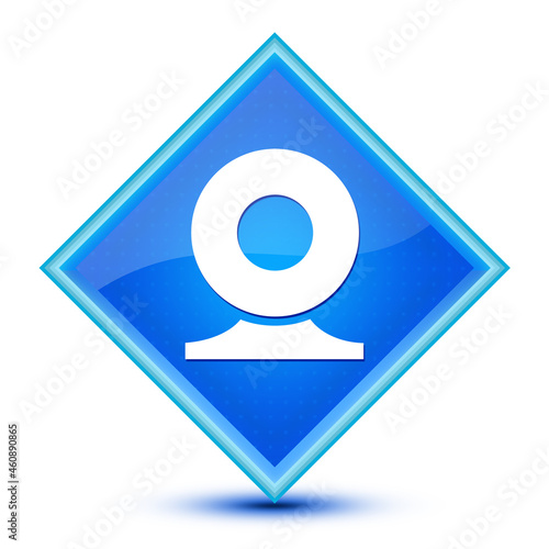 Free Download Camera icon isolated on special blue diamond button illustration - GFXLoad