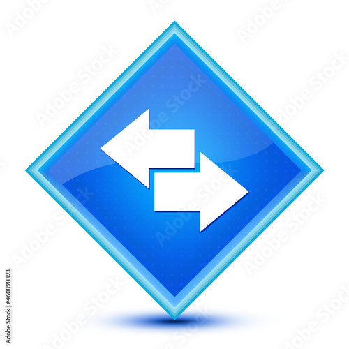 Free Download Transfer icon isolated on special blue diamond button illustration - GFXLoad