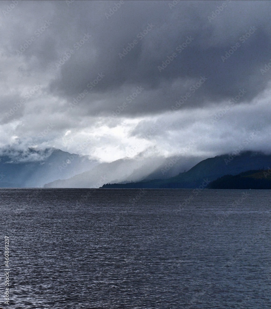 Mountains of Alaska on a rainy day in the Ocean Mountains of Alaska on a rainy day in the Ocean
