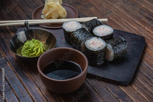 Japanese sushi - fast food. Asian traditional snack