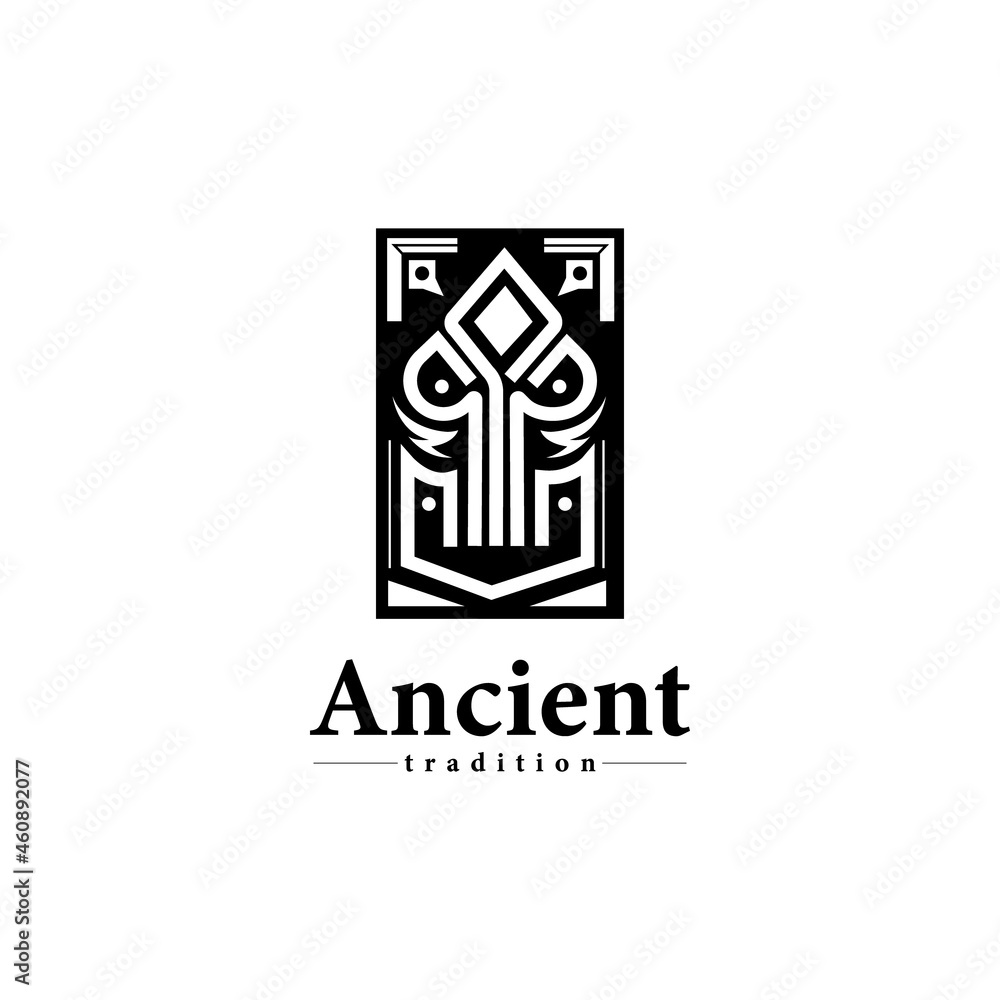 Ancient tradition logo design template vector