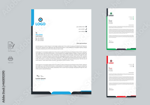 Modern Abstract Simple Unique Corporate Letterhead Design