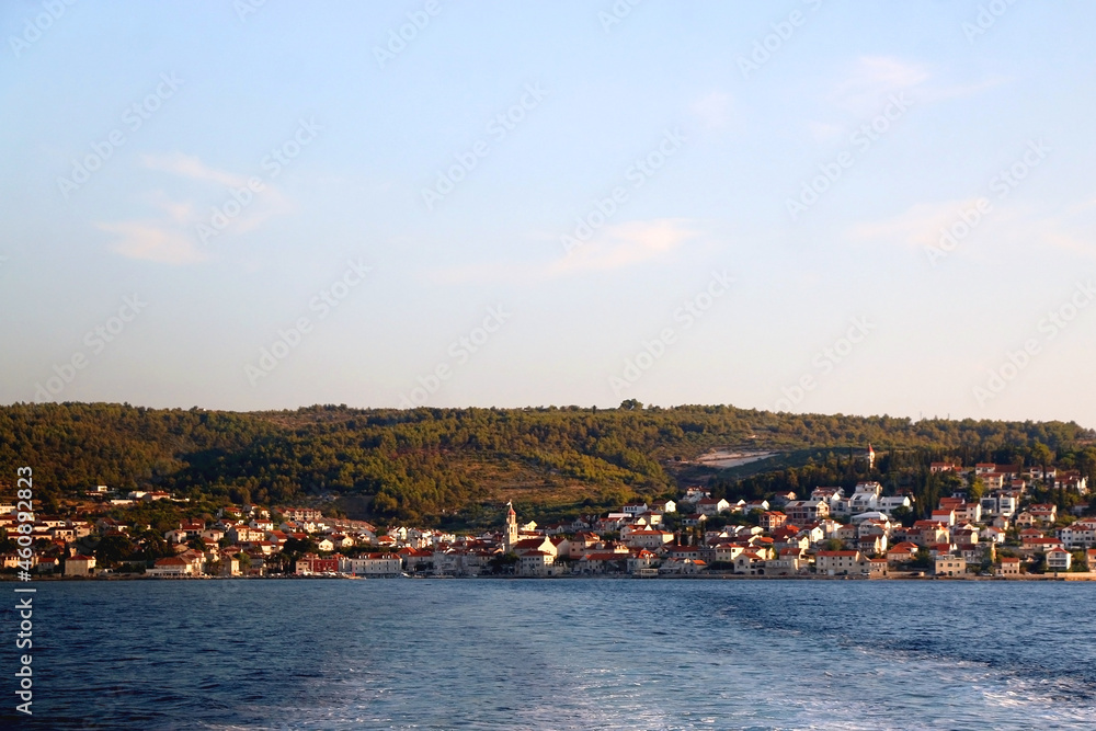 View of Sutivan, small picturesque town on isladn Brac, Croatia.