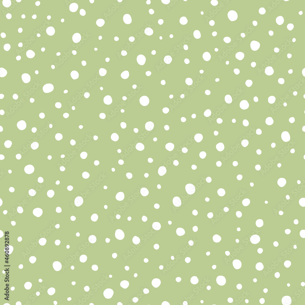 Green seamless pattern with white dots Green seamless pattern with white dots
