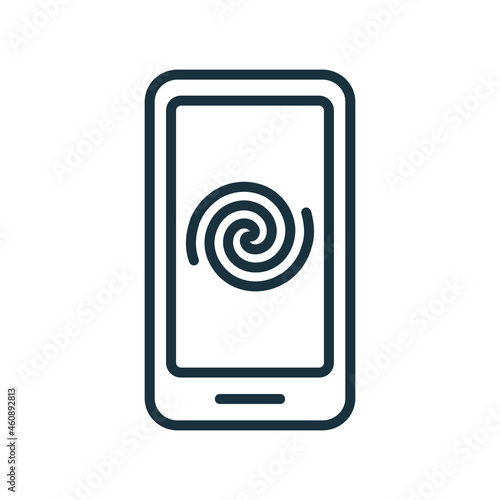 Mobile Phone Addiction and Bad Influence Line Icon. Internet Harmful Doom Surfing Outline Icon. Unhealthy, Negative Feelings of Doom Scroll Pictogram. Editable Stroke. Isolated Vector Illustration