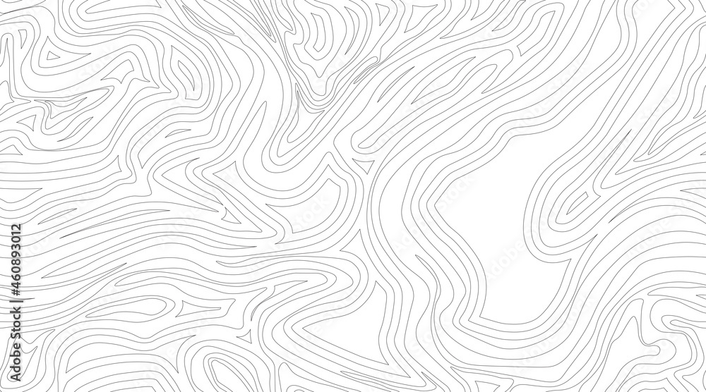 Liquid background. Line design, editable strokes. Black and white marble seamless pattern. Abstract topography map. Vector illustration, EPS 10