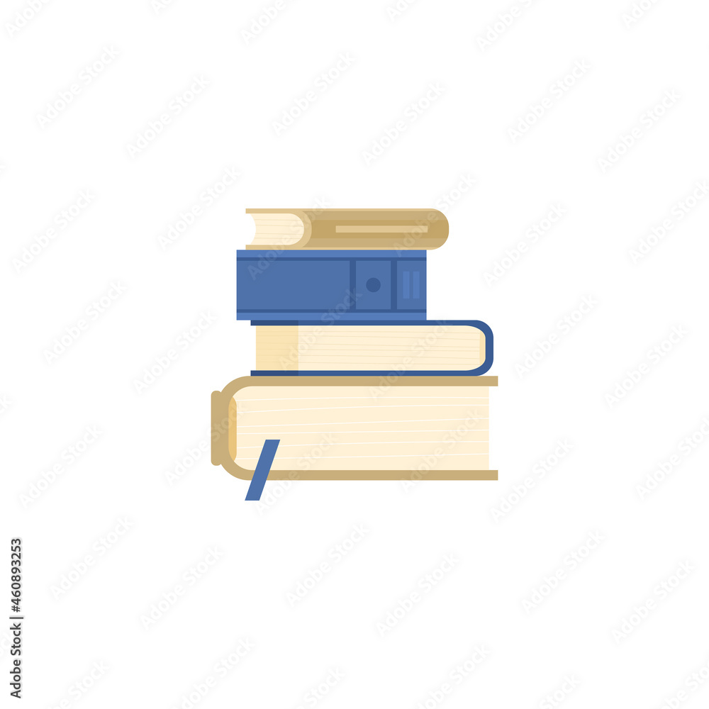 Vertical stack of books cartoon icon or symbol flat vector illustration isolated. Vertical stack of books cartoon icon or symbol flat vector illustration isolated.