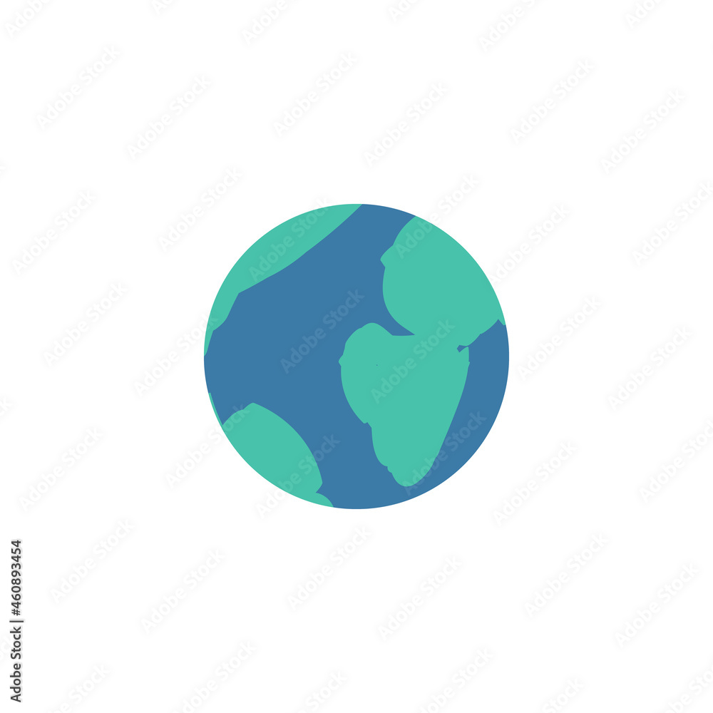 Planet Earth cartoon icon or symbol flat vector illustration isolated on white. Planet Earth cartoon icon or symbol flat vector illustration isolated on white.