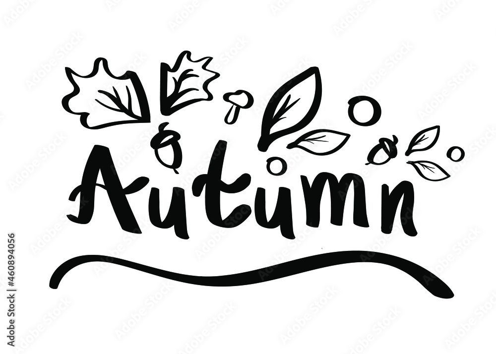 hand drawn autumn lettering concept hand drawn autumn lettering concept