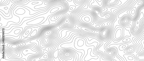 Topographic line map pattern. Black Contour and textured Background of geographic landscape terrain for hiking and mountain sport. Vector illustration