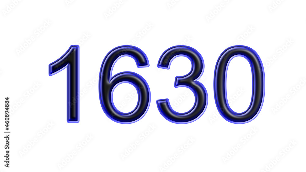 blue 1630 number 3d effect white background blue 1630 number 3d effect white background