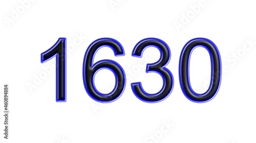 blue 1630 number 3d effect white background