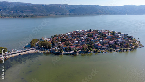 Tableau sur toile Aerial drone view of Gölyazı Peninsula in Bursa - Turkey