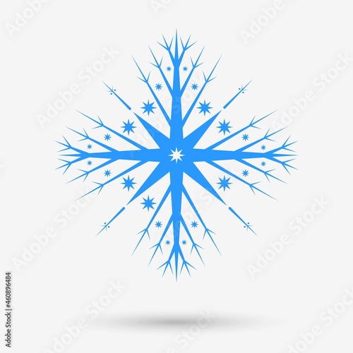 Snowflake icon isolated object. Vector illustration.