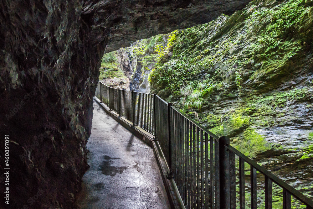 Fototapeta premium Via Mala gorge in Alps in Switzerland