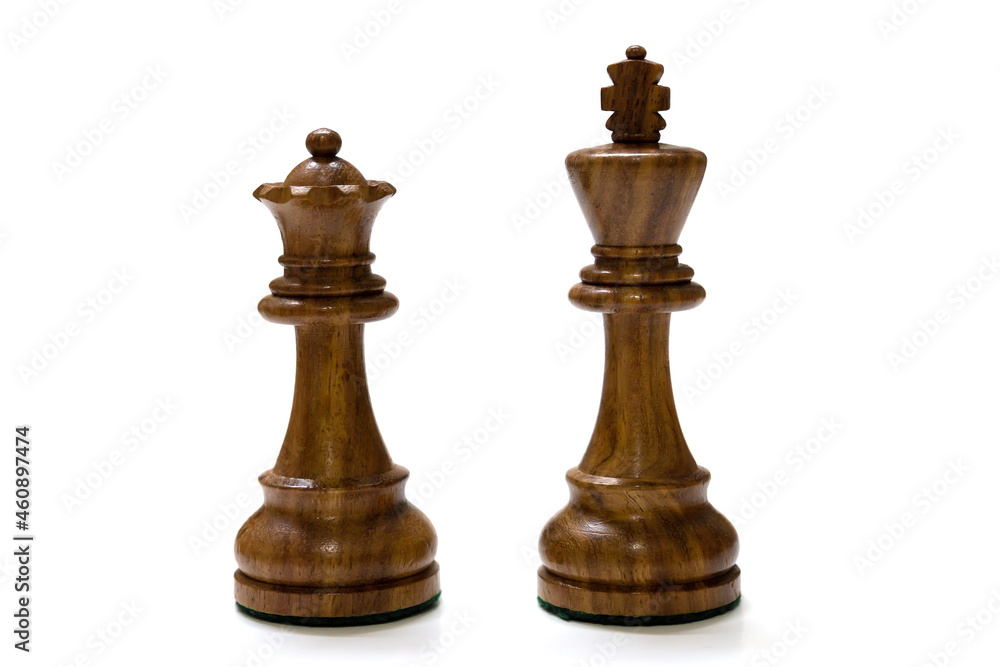 Wooden chess pieces isolated on white background Wooden chess pieces isolated on white background
