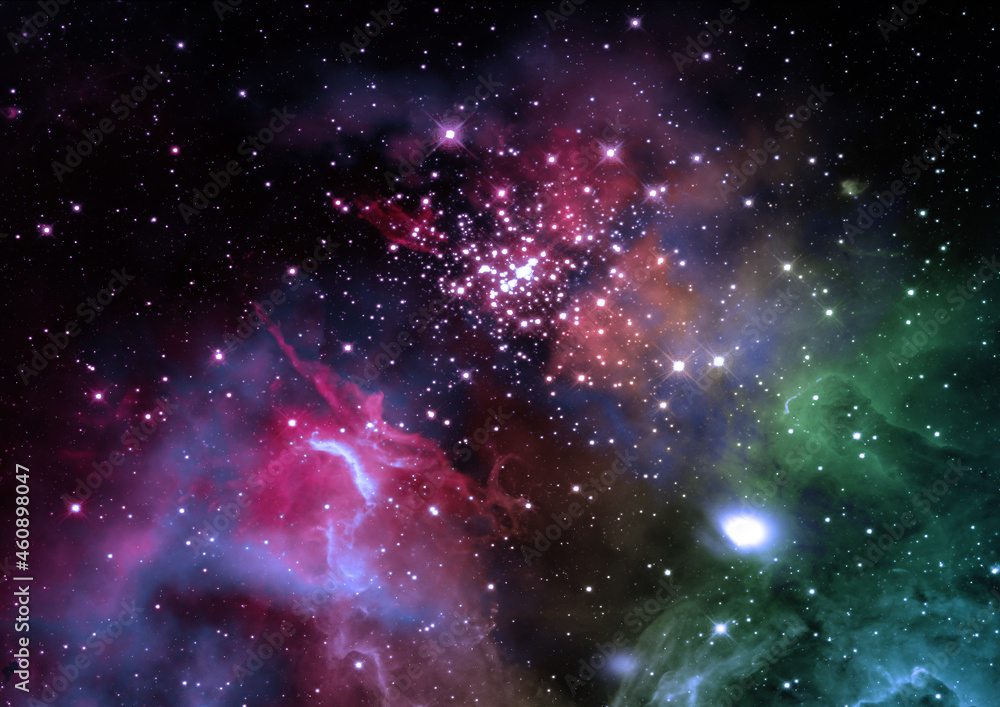 Star field in space and a nebulae