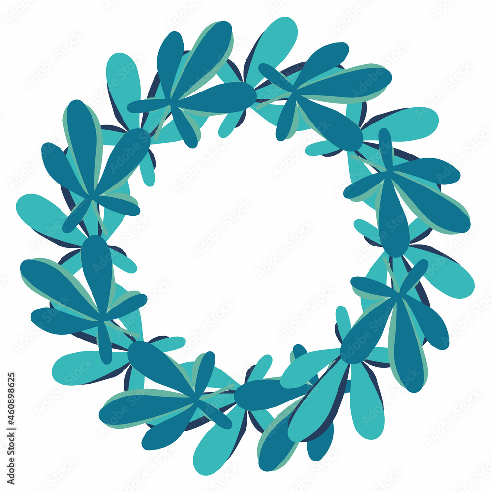 Naklejka premium Vector isolated design botanical cute garland floral vignette