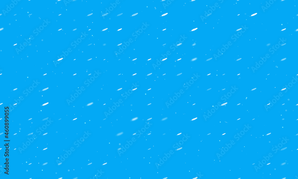 Seamless background pattern of evenly spaced white feather symbols of different sizes and opacity. Vector illustration on light blue background with stars Seamless background pattern of evenly spaced white feather symbols of different sizes and opacity. Vector illustration on light blue background with stars