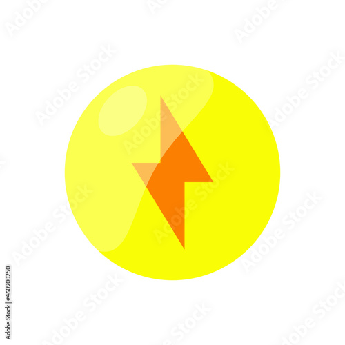 yellow lightning bolt icon vector