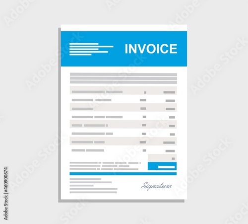 Invoice template, flat vector design 