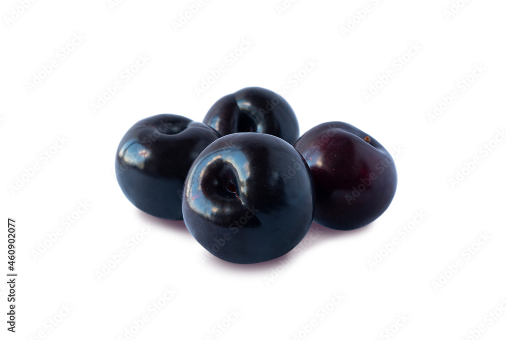 Ripe plums isolated on white background. Heap of plums on white background. fruits with copy space for text. Various fresh summer fruits. Ripe plums isolated on white background. Heap of plums on white background. fruits with copy space for text. Various fresh summer fruits.