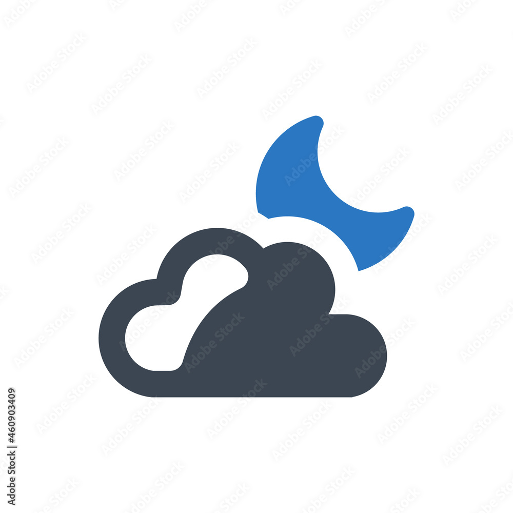 Cloud moon icon Cloud moon icon