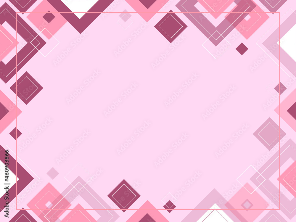 Abstract geometric pink background made from squares, shape pattern, rose gold template with copy space, modern layout, vector with place for text Abstract geometric pink background made from squares, shape pattern, rose gold template with copy space, modern layout, vector with place for text