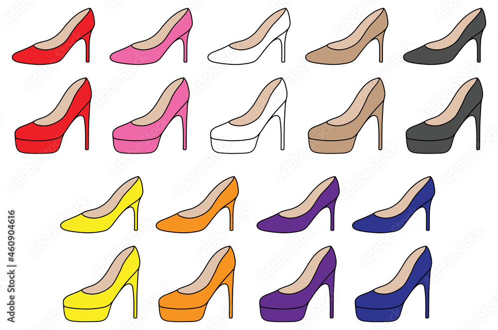 Multi-color High Heel Clipart Set Multi-color High Heel Clipart Set