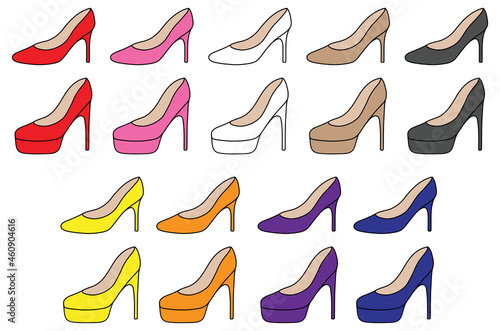 Multi-color High Heel Clipart Set