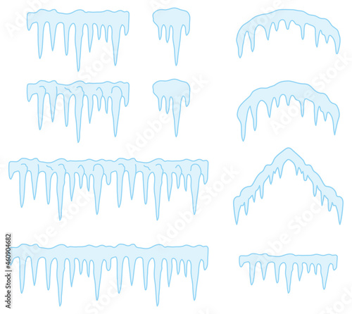 Icicle Graphic Clipart Set - Colored