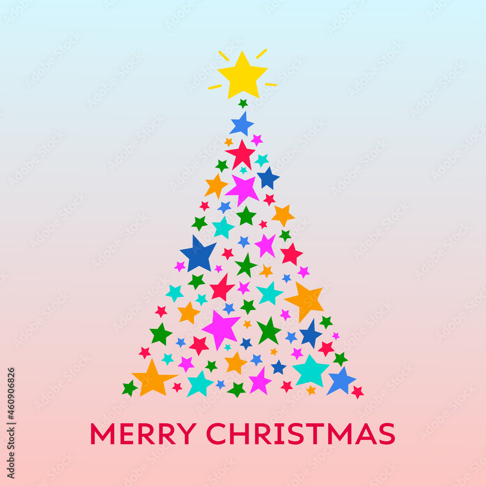Merry Christmas card with a Christmas Tree Merry Christmas card with a Christmas Tree