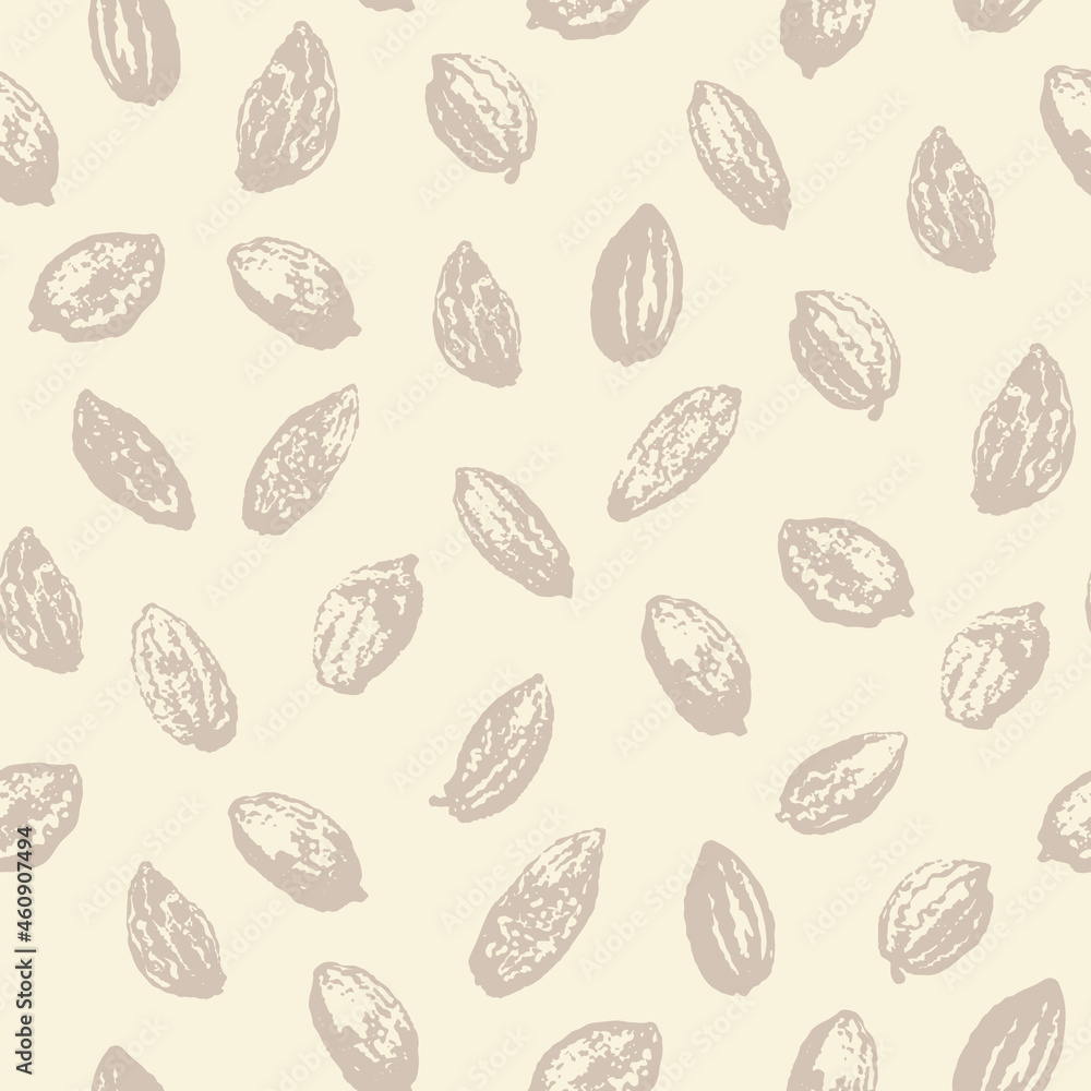 Seamless beauty pattern with cocoa beans. Decorative vector brown chocolate background Seamless beauty pattern with cocoa beans. Decorative vector brown chocolate background