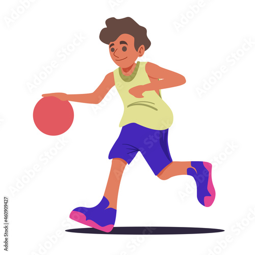 joven jugando baloncesto
