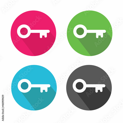 Round colourful 4 buttons with keys.