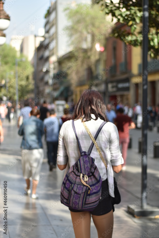 woman walking on the street